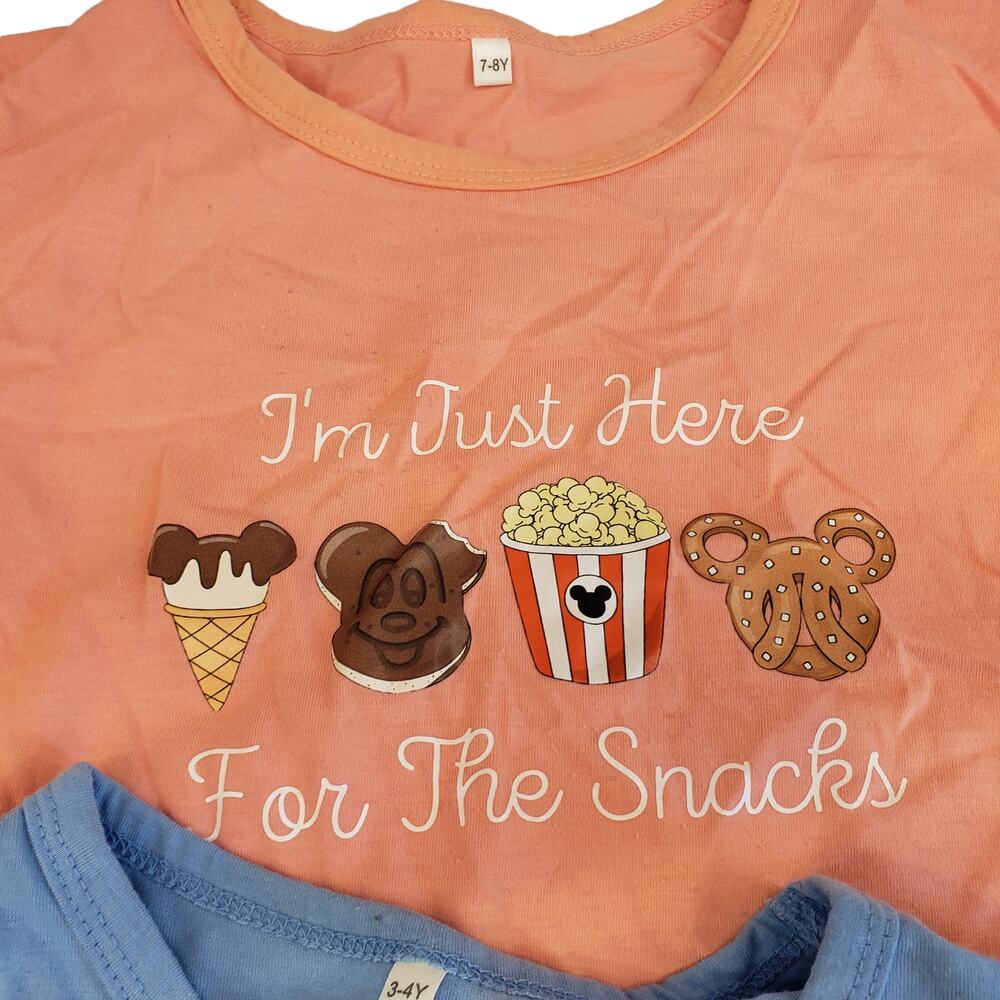 Disney Vacation TShirts I'm Here for The Snacks Shirts Childrens Disney Bundle - Picture 4 of 13